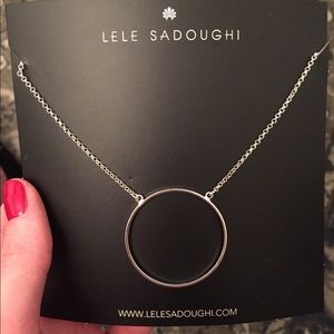 Lele Sadoughi Silver Circle Necklace